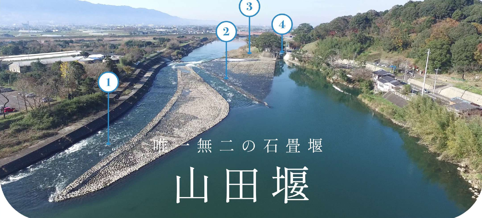 現在の山田堰／農水省『aff』掲載写真（部分）